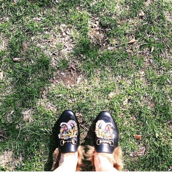 Gucci Princetown Slipper Fur Loafers - Picture 9 of 12